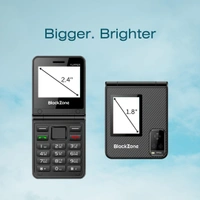 BlackZone Flipper Flip Phone with Dual Screen 2.4 & 1.8 Inch Dual Micro SIM with GSM - Red