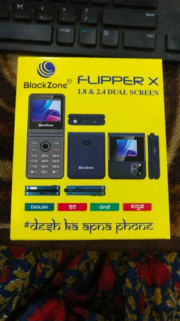 BlackZone FLIPPER X Dual Screen 2.4 & 1.8 Inch Dual Micro SIM  - Black