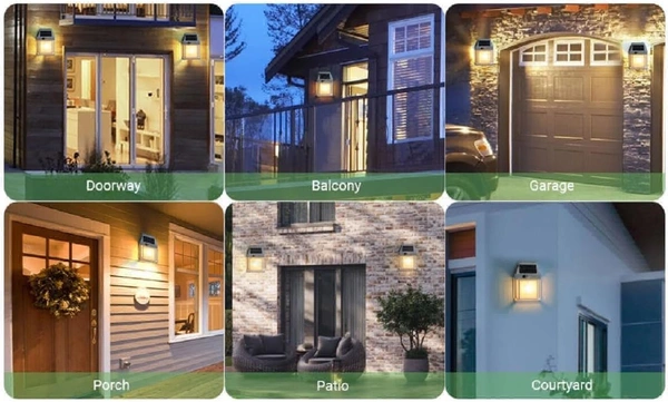 Solar Wall Bulb, Solar Wall Lamp, Tungsten Wall Light-Solar Wire Wall Light, Solar Tungsten Lamp,Motion Sensor Solar Lights Outdoor Waterproof Wall Mount,for Porch Patio Yard Garden Backyard
