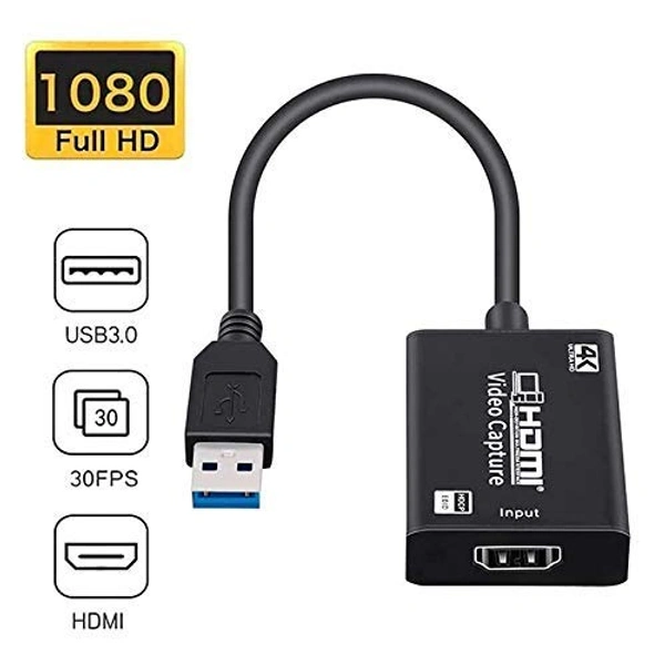 4K Video Capture Card, HDMI to USB 3.0 Game Capture Card 1080P60FPS Cam Link Card Video Conference or Streaming, Record via DSLR, Camcorder, Work with Mac/ Linus/ Windows, OBS Nintendo Switch-(EPL-812HVC)
