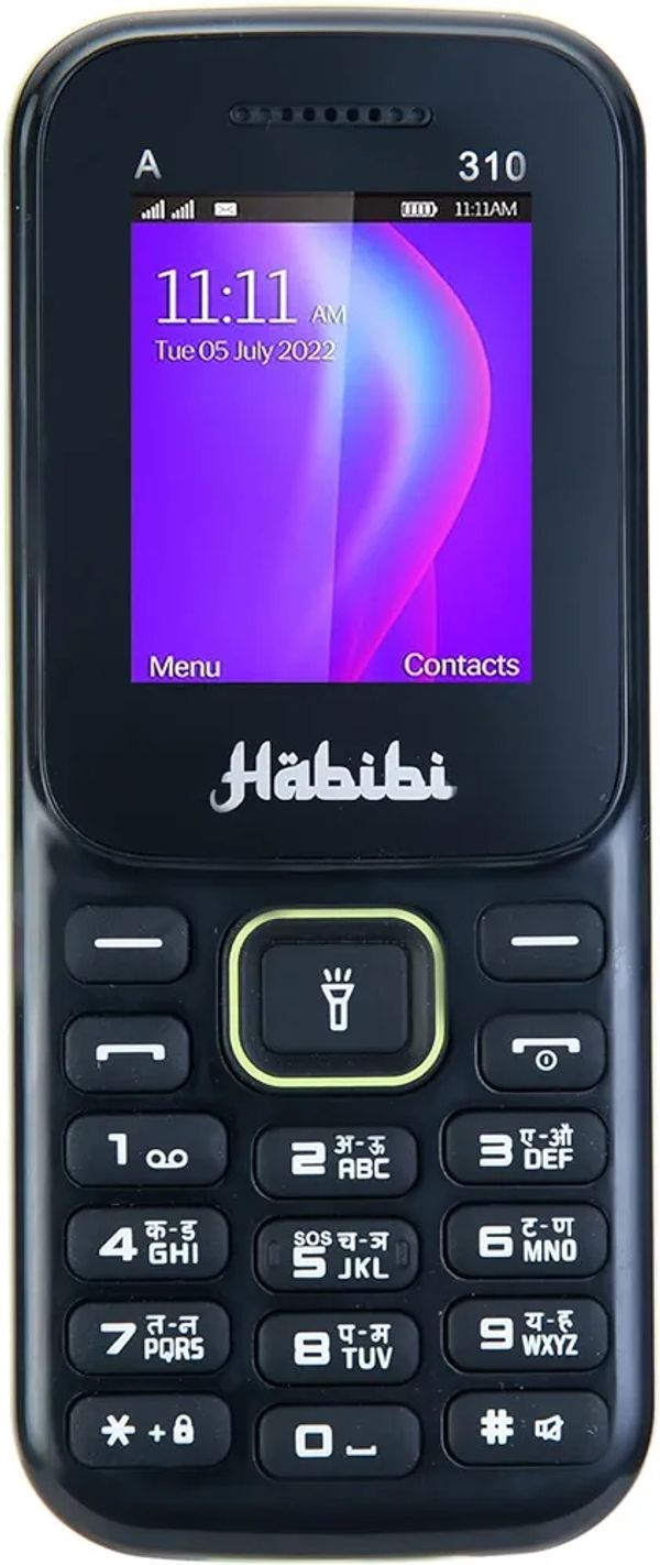 Habibi 310 Phone with 1.8 Inch Display, 1100 MAH Battery, Multiple Indian Languages, Basic Keypad Phone Random Colour 