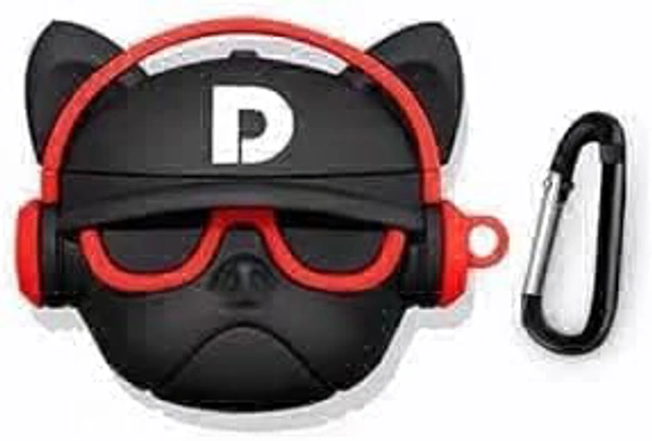 AirPods Pro Case Cute 3D Bulldog Fashion Character Silicone Case Cover Designed for Airpods Pro Protective Skin with Keychain (D-Red)