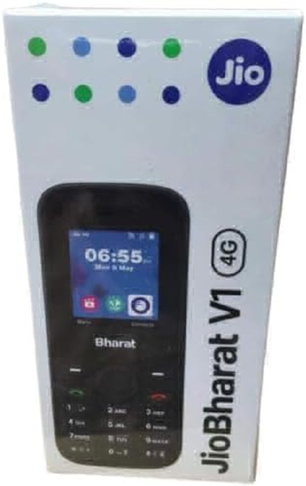 jio bharat v1 4g mobile with keypad mobile Jio Cenema jio Savan Jio (UPI)  - Blue