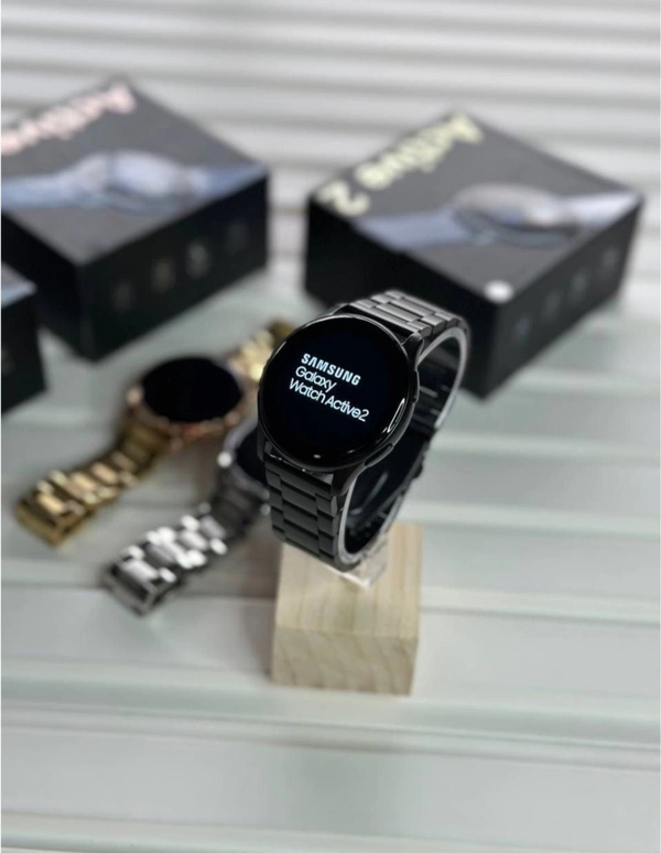 Latest Active 2 Smartwatch With Metal Strap  - Black