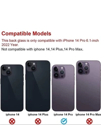 Replacement Part for Rear(Back) Glass Panel Compatible with (iPhone 14 Pro) 7 Day Replacement Warranty  - Purple