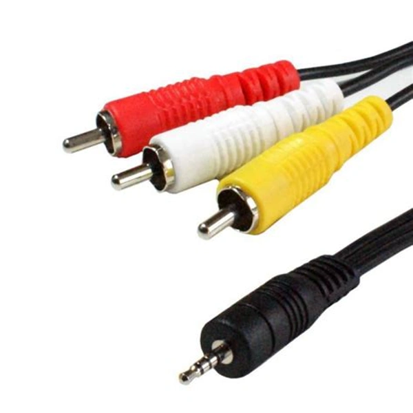 3.5mm AUX JACK TO 3 RCA MALE CABLE AUDIO VIDEO MALE CABLE(3 RCA TO 3.5mm JACK AUX)