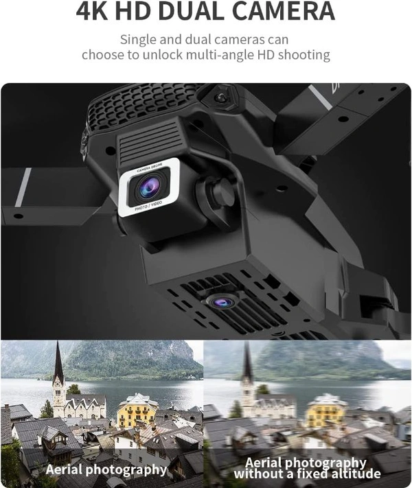 4k HD Drone Camera for Adults and Kids, FPV Live Video RC Quadcopter WiFi Drone Camera Remote Control with Gesture Selfie, Flips Bounce Mode, App One Key Headless Mode