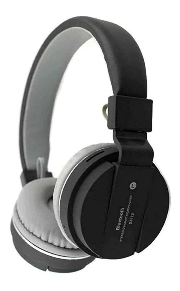 Sh12 Wireless Bluetooth Over The Ear Headphone With Mic - Black