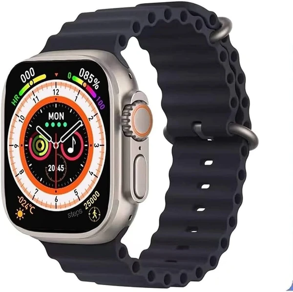 T900 Ultra Smart Watch 2.09" Infinite Display Series 8 Wireless Charging Heart Rate Monitor Bluetooth Call Watch - Black