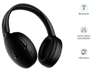 boAt Rockerz 551ANC Bluetooth Hybrid Active Noise Cancellation Over Ear Headphones with Up to 100H Playtime - Black