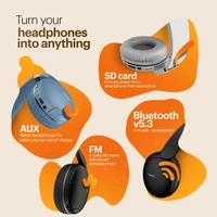 Noise Two Wireless On Ear Headphones with 50 Hours Playtime, Low Latency - Black