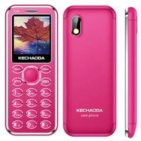 KECHAODA K115 Slim Card Size Dual Sim Phone With External Memory Slot 3.66cm (1.44-Inch) Display Only Mobile Phone & Charging Cable In Box - Pink