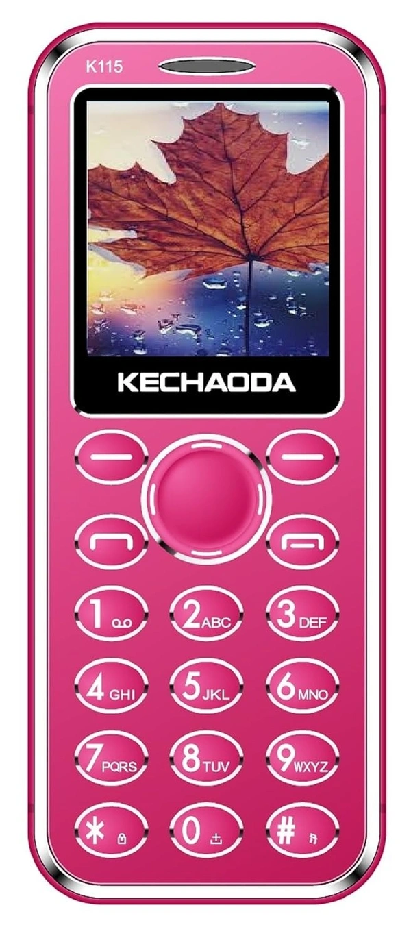 KECHAODA K115 Slim Card Size Dual Sim Phone With External Memory Slot 3.66cm (1.44-Inch) Display Only Mobile Phone & Charging Cable In Box - Pink