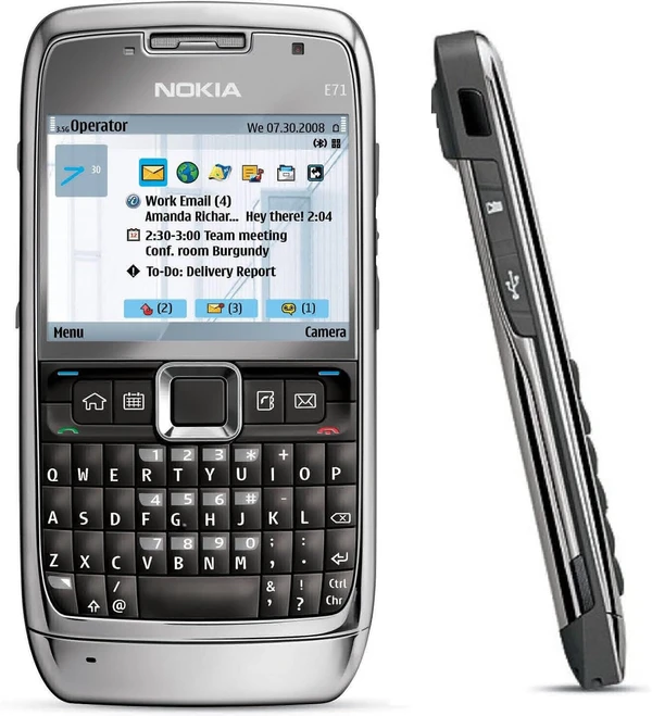 Nokia E71 Unlocked Cell Phone with 3.2 MP Camera, International 3G, Media Player, GPS, Wi-Fi, MicroSD Slot 1 Month Warranty  - Black