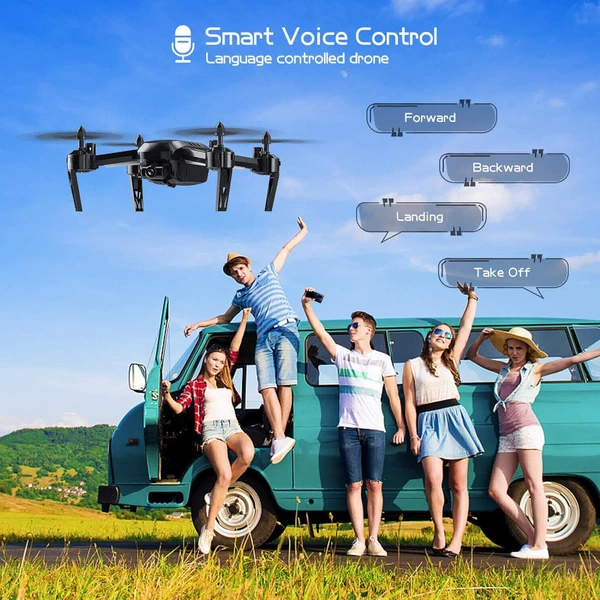 T6 Drone for Adults - 1080P HD RC Drone, Fpv Drone with Camera, With WiFi Live Video, Altitude Hold, Headless Mode, Gravity Sensor, One Key Take Off for Kids or Beginners - Black