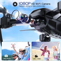 T6 Drone for Adults - 1080P HD RC Drone, Fpv Drone with Camera, With WiFi Live Video, Altitude Hold, Headless Mode, Gravity Sensor, One Key Take Off for Kids or Beginners - Black