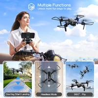 T6 Drone for Adults - 1080P HD RC Drone, Fpv Drone with Camera, With WiFi Live Video, Altitude Hold, Headless Mode, Gravity Sensor, One Key Take Off for Kids or Beginners - Black