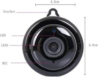 Home Security WiFi Mini IP Camera, 720P HD Night Vision Wireless Indoor Security Surveillance System, Motion Detection, Baby Monitor, Two-Way Audio - Hanging - Black