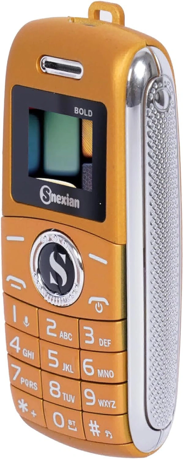 Mobile| with 0.66" Display|Key Phone|Leather|Bentley|Silicon|BT Dialer Voice Changer |Auto Call Recording Long Lasting Battery|Feature Phone| - Gold