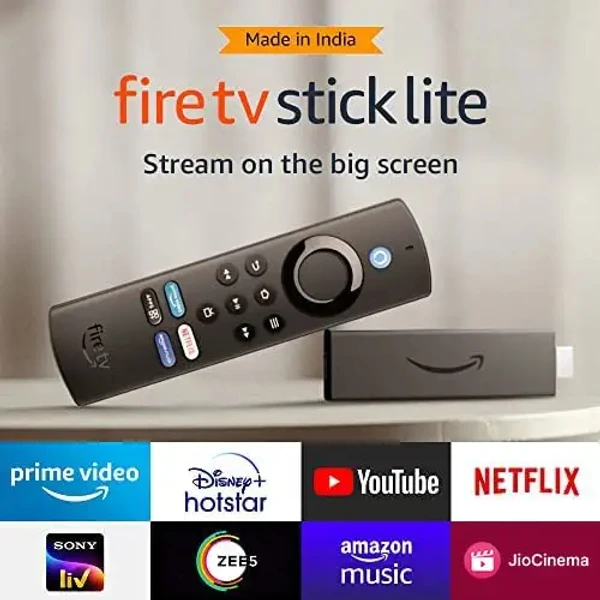 Amazon Fire TV Stick Lite with all-new Alexa Voice Remote Lite (no TV controls), HD streaming device | Now with App controls - Black