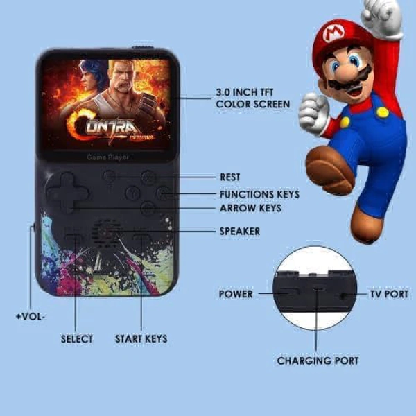 G620 Handheld,Retro Video Game Console,SUP+ Game Box 500 in 1: Trendy Console,Super Wide LCD,6 hrs Continuous Gameplay -USB Rechargeble(Multicolor) 