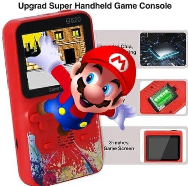 G620 Handheld,Retro Video Game Console,SUP+ Game Box 500 in 1: Trendy Console,Super Wide LCD,6 hrs Continuous Gameplay -USB Rechargeble(Multicolor) 