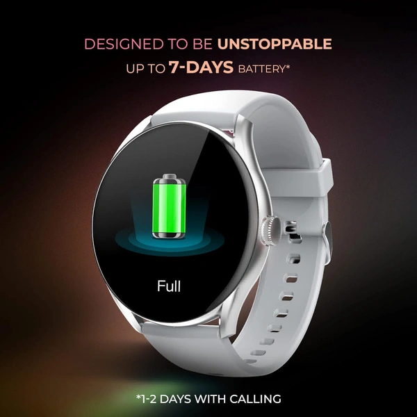 beatXP Vega 1.43" (3.6 cm) Super AMOLED Display, One-Tap Bluetooth Calling Smart Watch, 466 * 466px, 1000 Nits Brightness, Always On Display, 24/7 Health Monitoring, IP68 - Gold