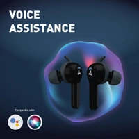 SYSKA Sonic Buds IEB900 Earbuds with 50Hr Play Time, auto ENc Tech, Low Latency, IPX4, 13mm Drivers for Deep Bass, Type-C Charging Random Colour  - Black