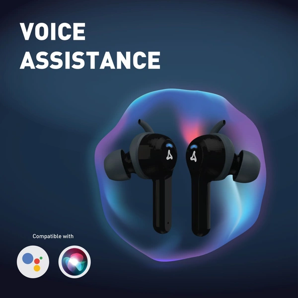 SYSKA Sonic Buds IEB900 Earbuds with 50Hr Play Time, auto ENc Tech, Low Latency, IPX4, 13mm Drivers for Deep Bass, Type-C Charging Random Colour  - Black
