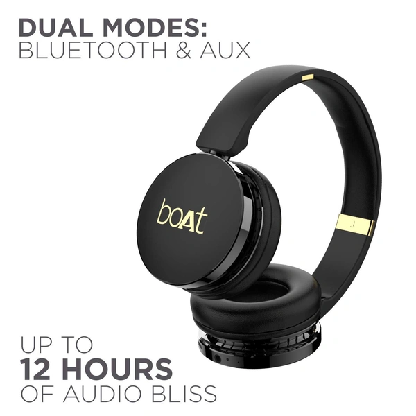 boAt Rockerz 370 On Ear Bluetooth Headphones - Black