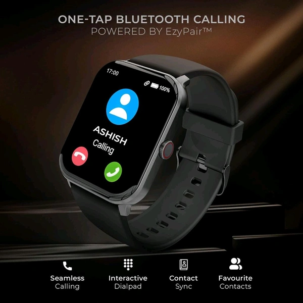 beatXP Marv Neo Smart Watch with 1.85” Ultra HD Display, Bluetooth Calling, 240*280px, AI Voice Assistant, 100+ Sports Modes, Heart Rate Monitoring, SpO2, IP68, Fast Charging, 100+ Watch Faces - Black