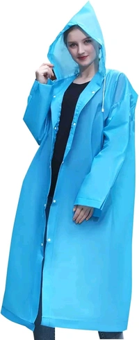 Waterproof Rain Coat Hooded Outdoor Water Resistant Suit Portable Men and Women (Pack Of 2) Random Colour 
