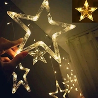 10 Star Curtain String Decorative Led Lights with 8 Mode - 2.5 Meter (1 Curtain) - Warm