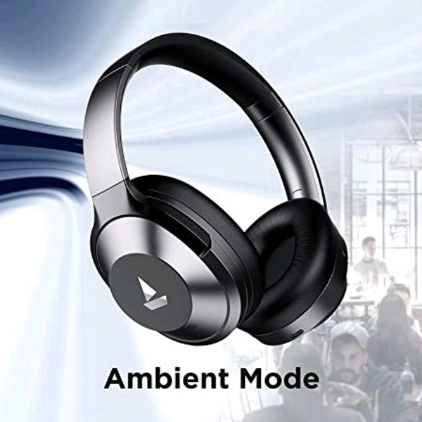 boAt Nirvana 751 ANC Hybrid Active Noise Cancelling Bluetooth Wireless Over Ear Headphones with Up to 65H Playtime, ASAP Charge, Ambient Sound Mode, Immersive Sound Open Box 3 Months Warranty  - Black