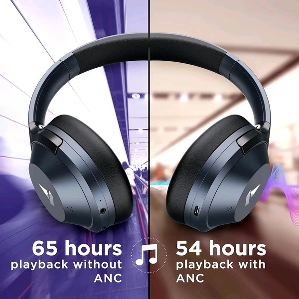 boAt Nirvana 751 ANC Hybrid Active Noise Cancelling Bluetooth Wireless Over Ear Headphones with Up to 65H Playtime, ASAP Charge, Ambient Sound Mode, Immersive Sound Open Box 3 Months Warranty  - White