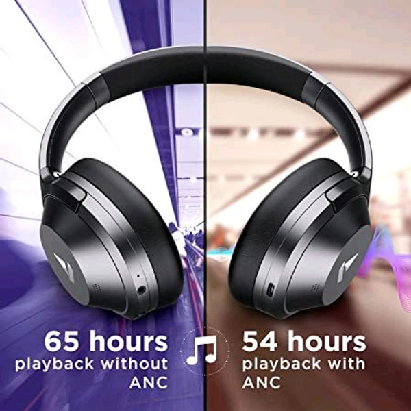 boAt Nirvana 751 ANC Hybrid Active Noise Cancelling Bluetooth Wireless Over Ear Headphones with Up to 65H Playtime, ASAP Charge, Ambient Sound Mode, Immersive Sound Open Box 3 Months Warranty  - Black