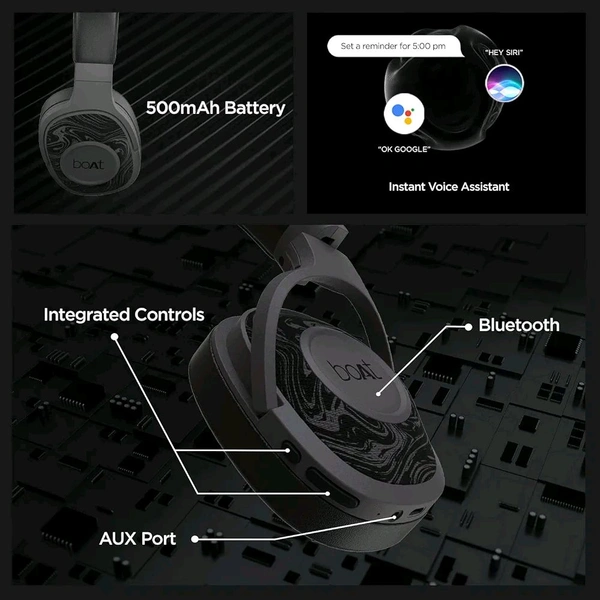 boAt Rockerz 550 Over Ear Bluetooth Headphones with Upto 20 Hours Playback, 50MM Drivers, Soft Padded Ear Cushions and Physical Noise Isolation Open Box 3 Month Warranty  - Green
