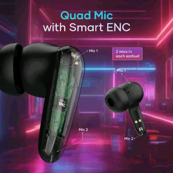 Refurbished Wings Phantom 450 Made in India Wireless Earbuds  - Black