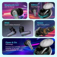 Refurbished Wings Phantom 450 Made in India Wireless Earbuds  - Black