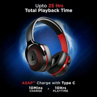 boAt Rockerz 425 Bluetooth Wireless Over Ear Headphones with Mic Signature Sound, Beast Mode for Gaming 30 Days Replacement Warranty Open Box  - Gray