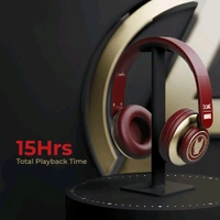 boAt Rockerz 450 Iron Man Edition Bluetooth Wireless On Ear Headphones with Mic (Stark Red) Renewed  - Bright Red