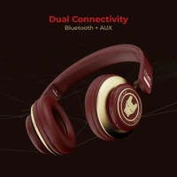 boAt Rockerz 450 Iron Man Edition Bluetooth Wireless On Ear Headphones with Mic (Stark Red) Renewed  - Bright Red