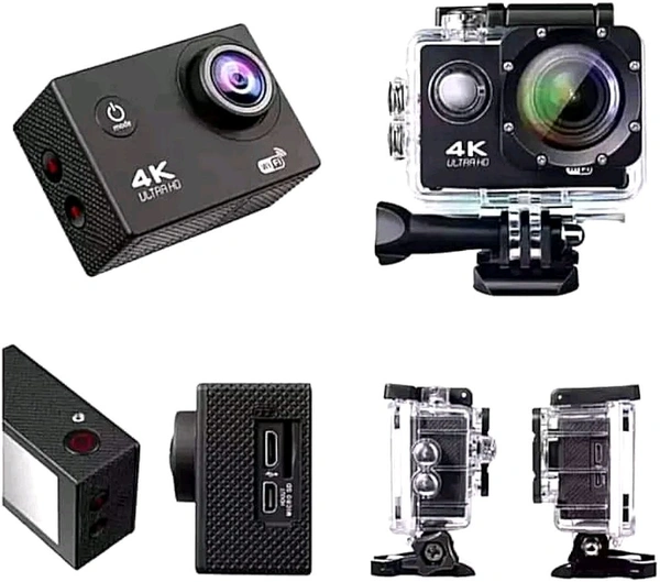 4K 30Fps Action Digital Camera Ultra Hd Underwater Digital Camera 170 Degree Wide Angle 98Ft Waterproof Digital Camera (4K Ac) - Black