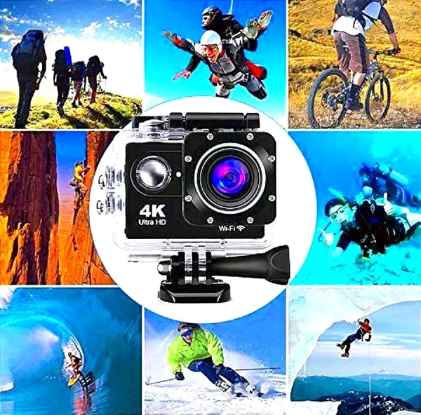 4K 30Fps Action Digital Camera Ultra Hd Underwater Digital Camera 170 Degree Wide Angle 98Ft Waterproof Digital Camera (4K Ac) - Black