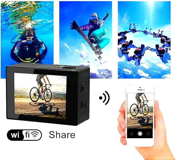 4K 30Fps Action Digital Camera Ultra Hd Underwater Digital Camera 170 Degree Wide Angle 98Ft Waterproof Digital Camera (4K Ac) - Black