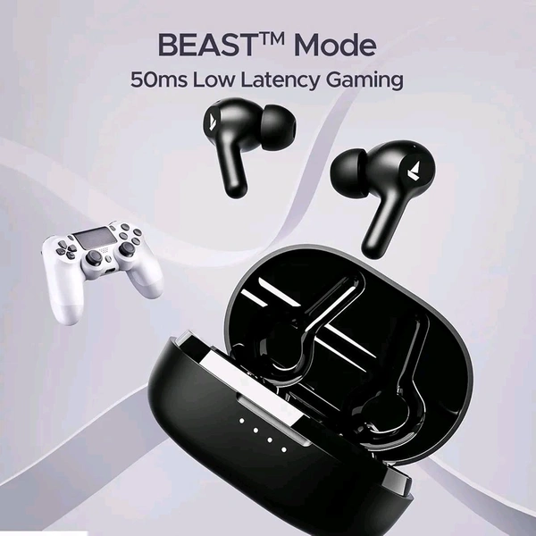  Refurbished boAt Newly Launched Airdopes 71 TWS Earbuds with 40 Hours Playtime, - Black