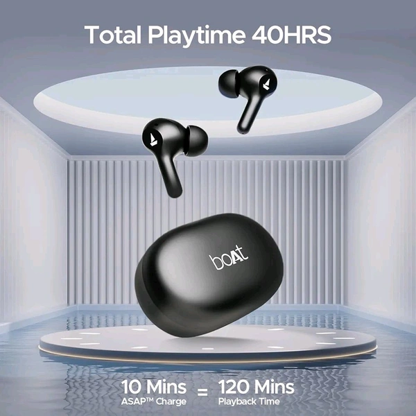  Refurbished boAt Newly Launched Airdopes 71 TWS Earbuds with 40 Hours Playtime, - White
