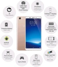 Vivo Y71 Refurbished 3 Month Warranty Just Like New  - Gold, 128GB