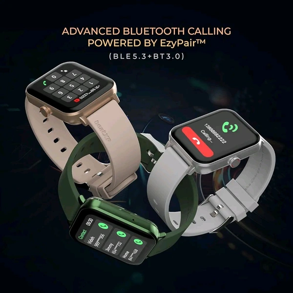 beatXP Marv Ace 1.85” HD Display Bluetooth Calling Smart Watch, Rotary Crown, 240 * 284px, 500 Nits, 60Hz Refresh Rate, 100+ Sports Modes - Black