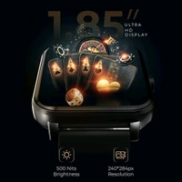 beatXP Marv Ace 1.85” HD Display Bluetooth Calling Smart Watch, Rotary Crown, 240 * 284px, 500 Nits, 60Hz Refresh Rate, 100+ Sports Modes - Silver